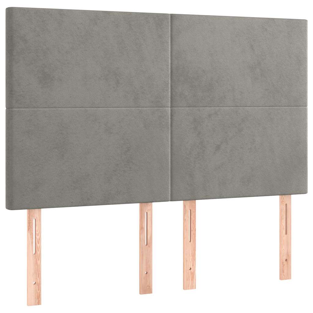 Bettgestell ohne Matratze Hellgrau 140x190 cm Samt