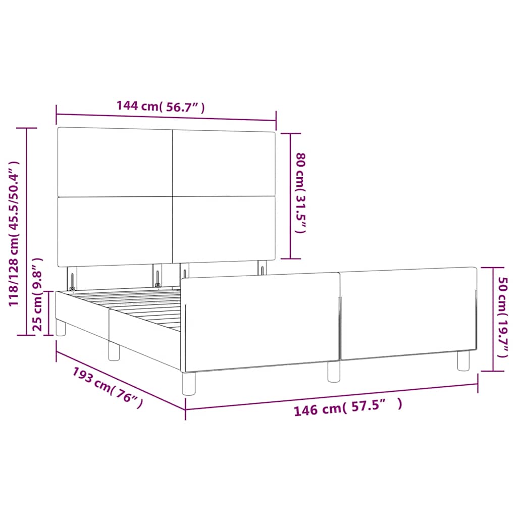 Bettgestell ohne Matratze Dunkelgrün 140x190 cm Samt