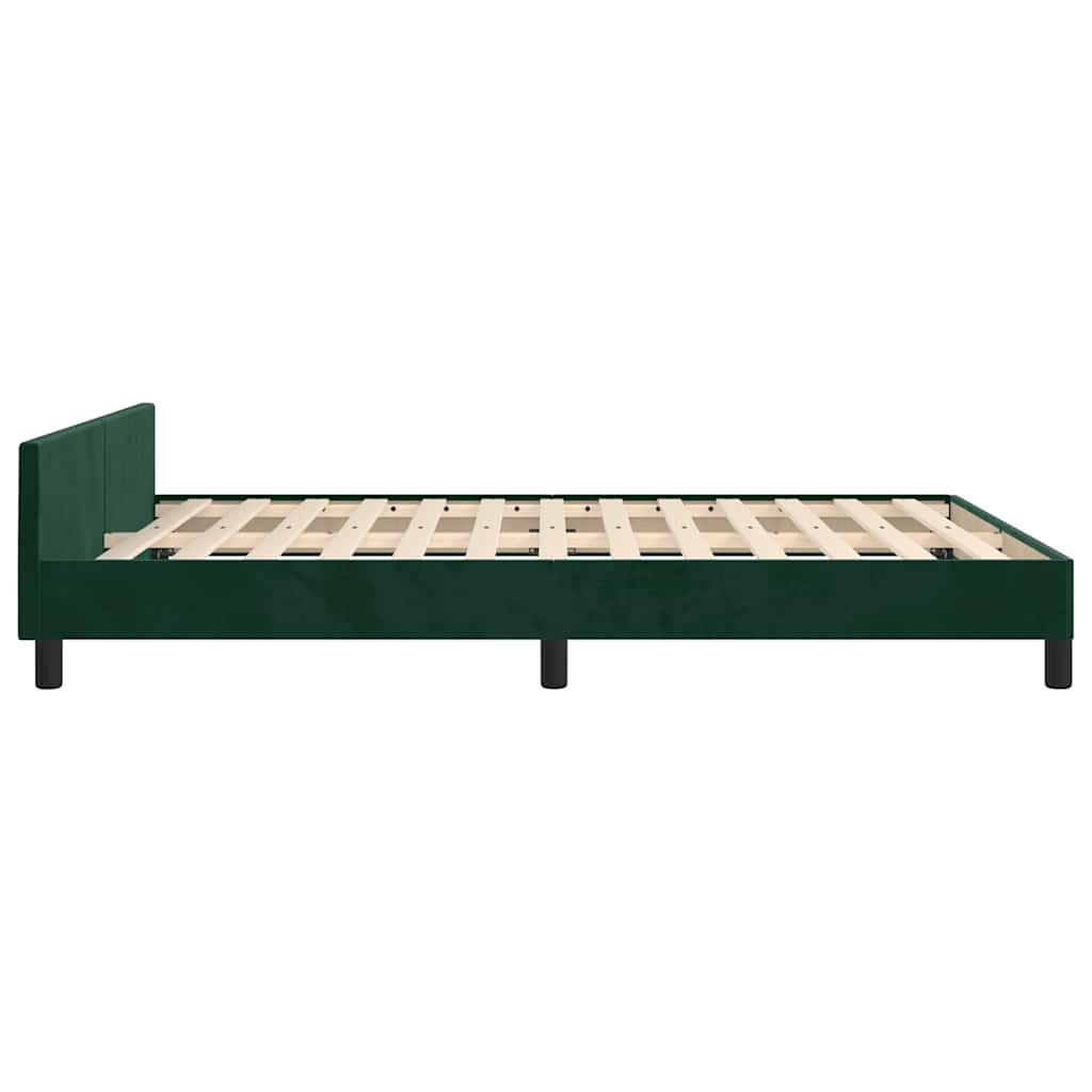 Bettgestell ohne Matratze Dunkelgrün 140x190 cm Samt