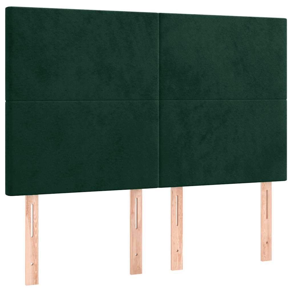 Bettgestell ohne Matratze Dunkelgrün 140x200 cm Samt