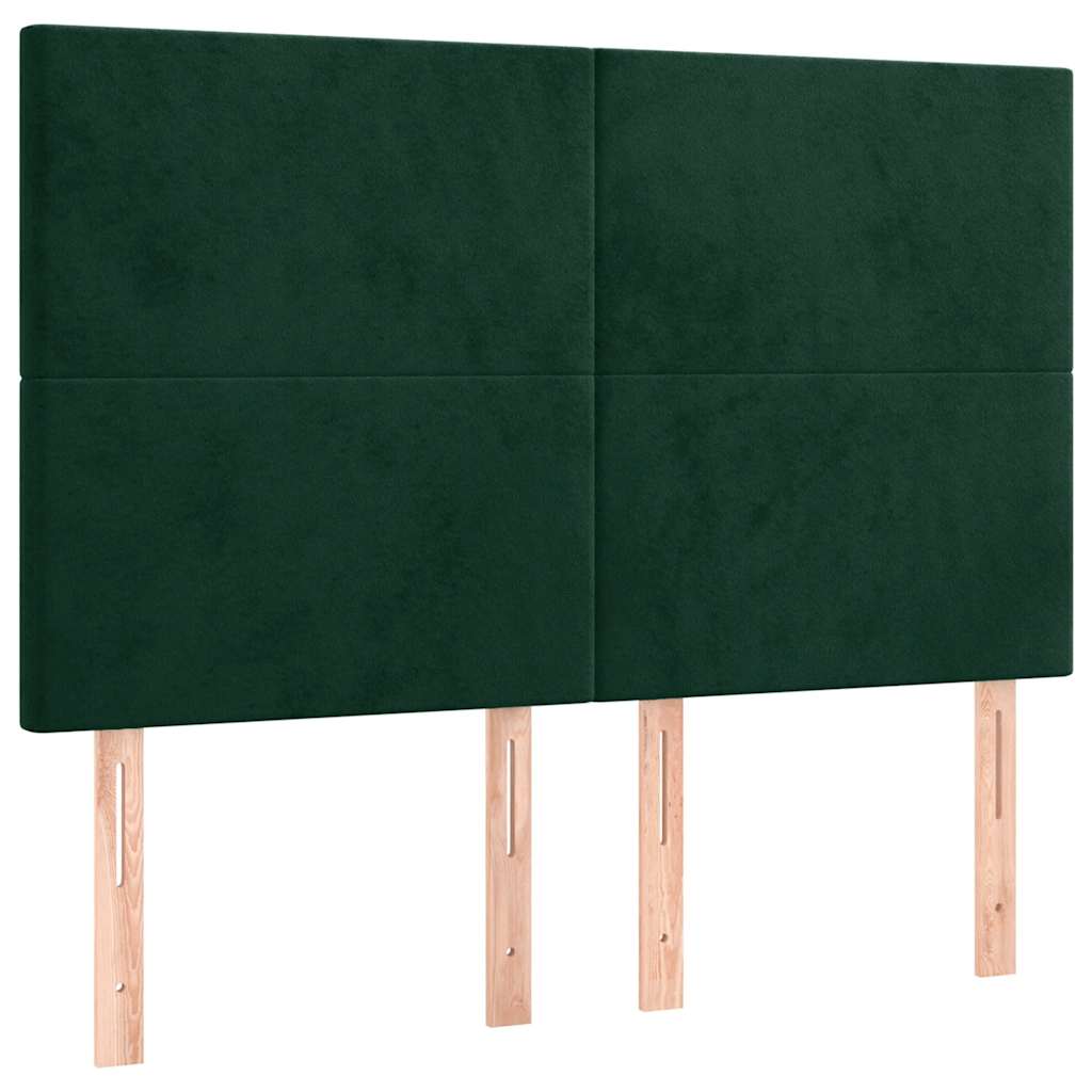 Bettgestell ohne Matratze Dunkelgrün 140x200 cm Samt