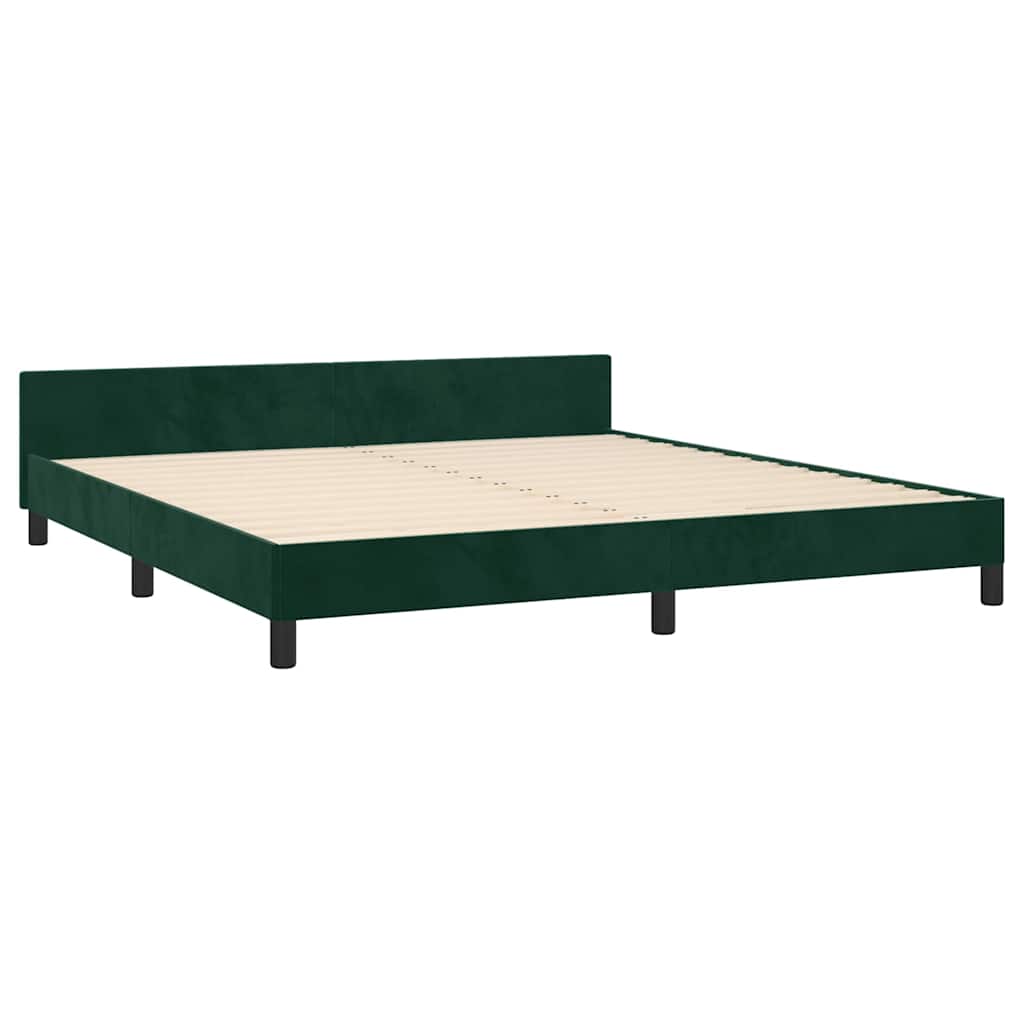 Bettgestell ohne Matratze Dunkelgrün 160x200 cm Samt
