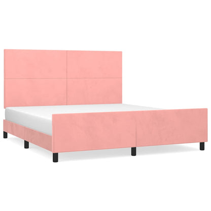 Bettgestell mit Kopfteil Rosa 180x200 cm Samt