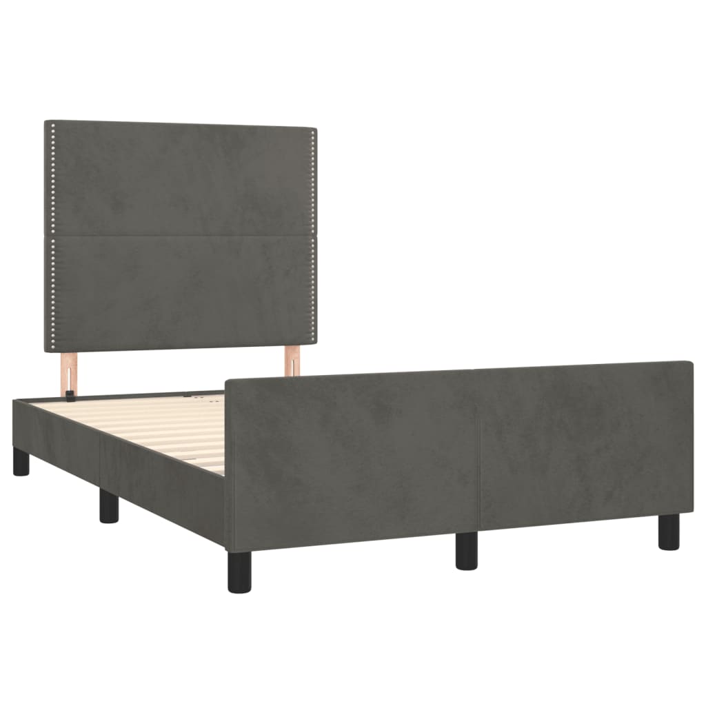 Bettgestell ohne Matratze Dunkelgrau 120x200 cm Samt