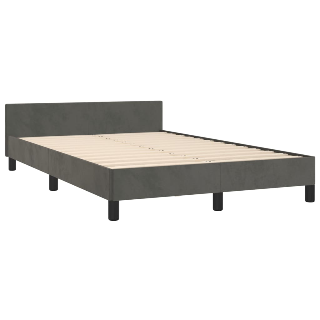 Bettgestell ohne Matratze Dunkelgrau 120x200 cm Samt
