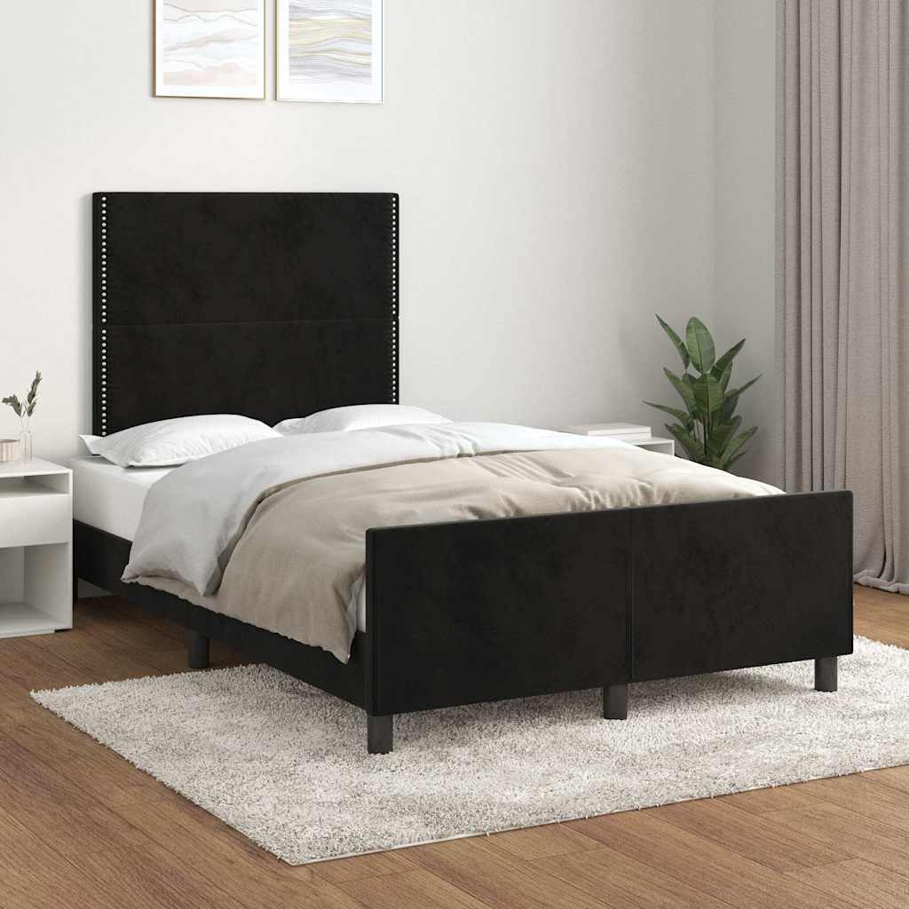 Bettgestell ohne Matratze Schwarz 120x200 cm Samt