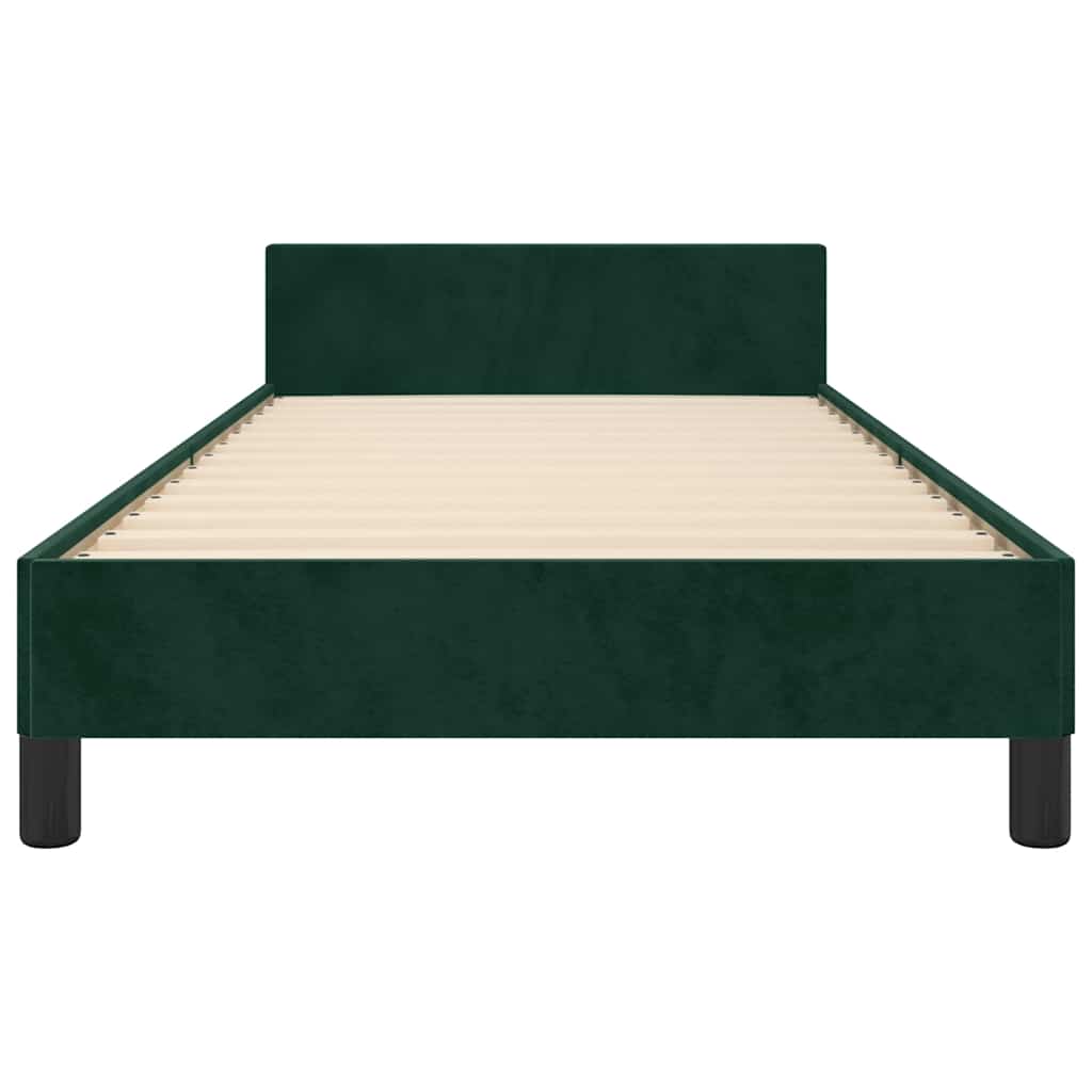 Bettgestell ohne Matratze Dunkelgrün 90x190 cm Samt