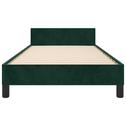 Bettgestell ohne Matratze Dunkelgrün 90x190 cm Samt