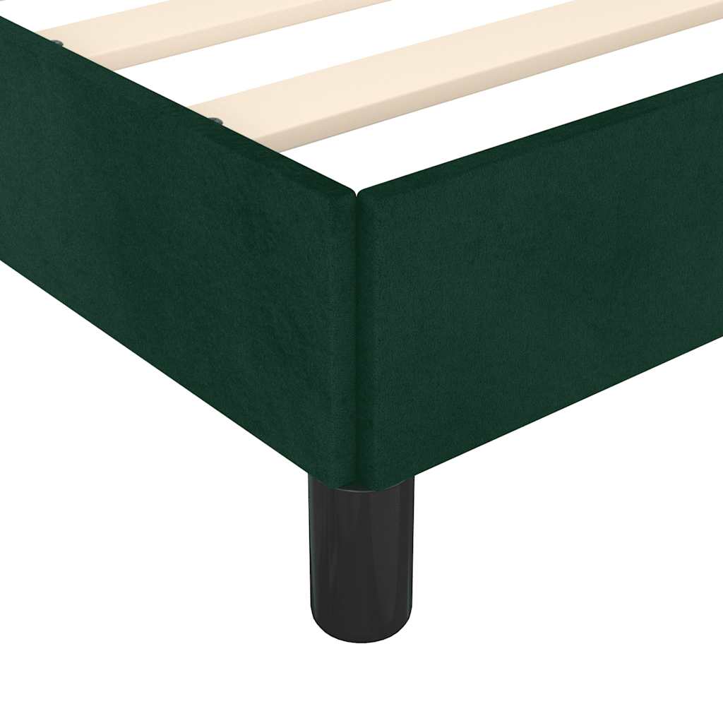 Bettgestell ohne Matratze Dunkelgrün 90x190 cm Samt