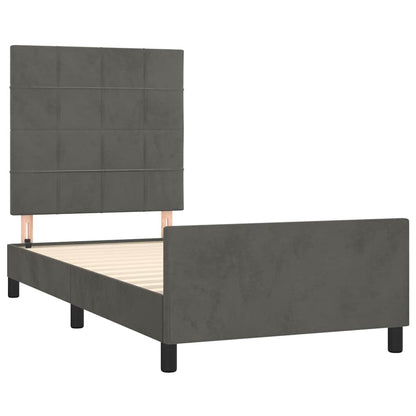 Bettgestell ohne Matratze Dunkelgrau 100x200 cm Samt