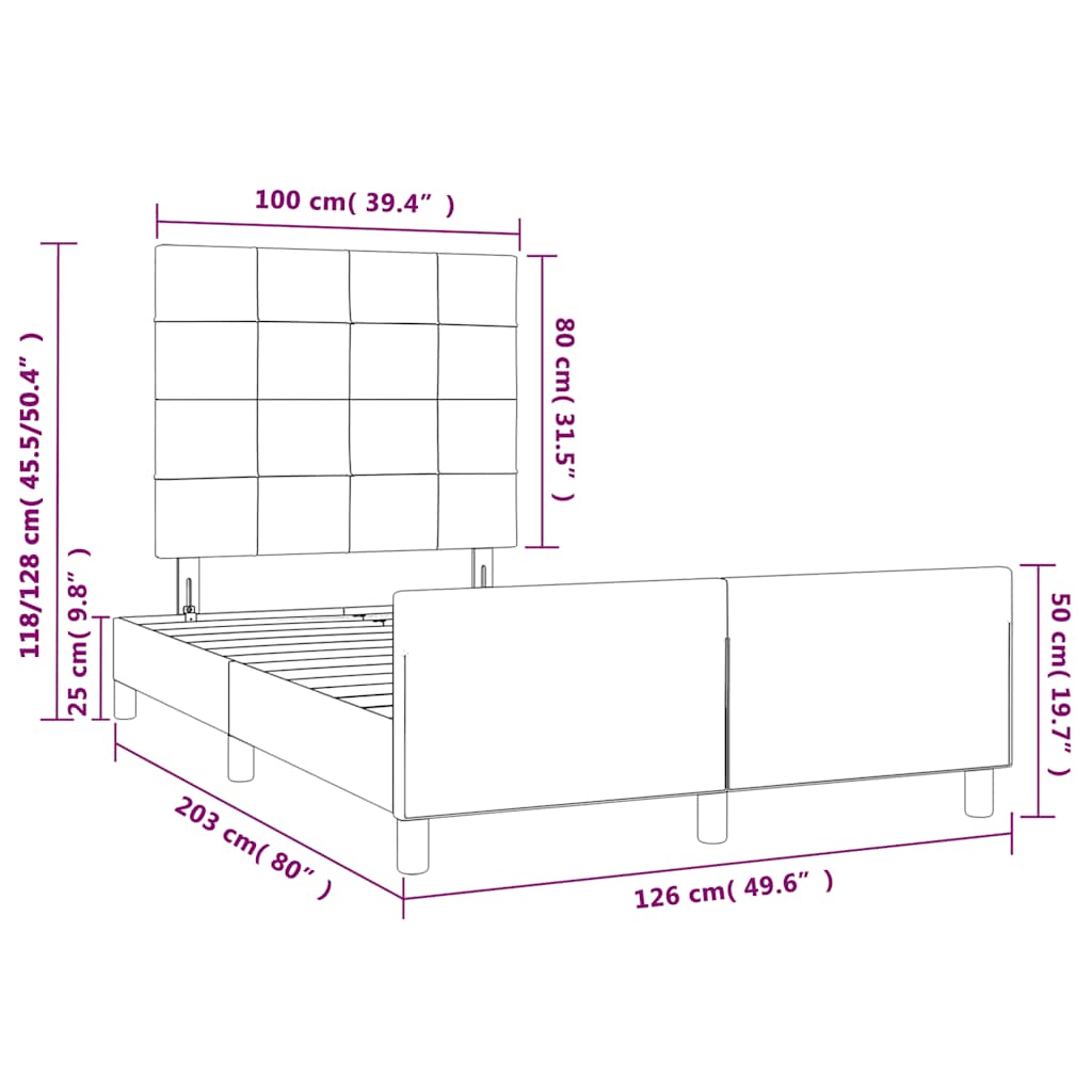 Bettgestell ohne Matratze Dunkelgrün 120x200 cm Samt