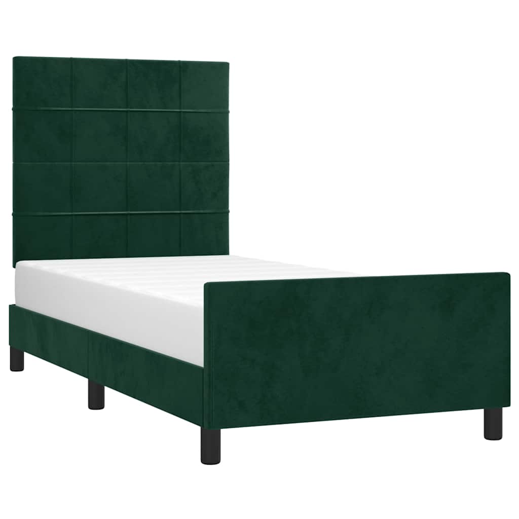 Bettgestell ohne Matratze Dunkelgrün 120x200 cm Samt