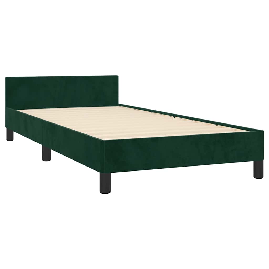 Bettgestell ohne Matratze Dunkelgrün 120x200 cm Samt