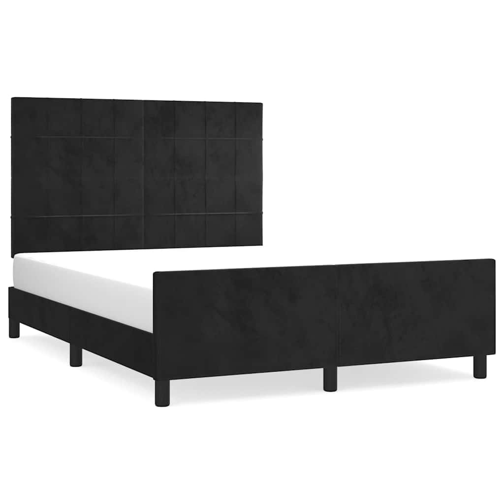 Bettgestell ohne Matratze Schwarz 140x190 cm Samt