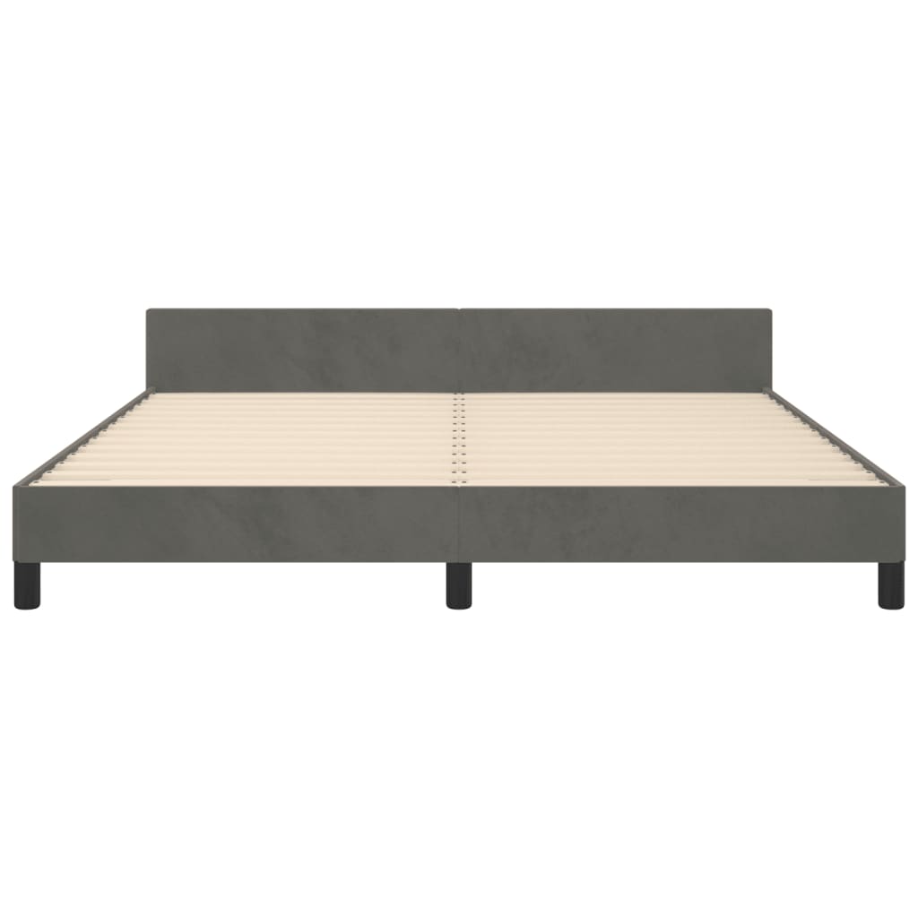 Bettgestell ohne Matratze Dunkelgrau 160x200 cm Samt