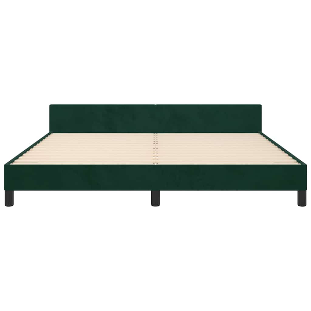 Bettgestell ohne Matratze Dunkelgrün 160x200 cm Samt