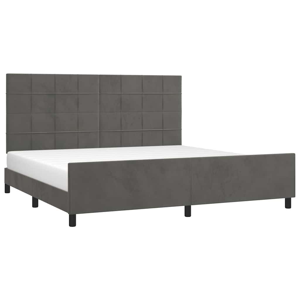 Bettgestell ohne Matratze Dunkelgrau 200x200 cm Samt