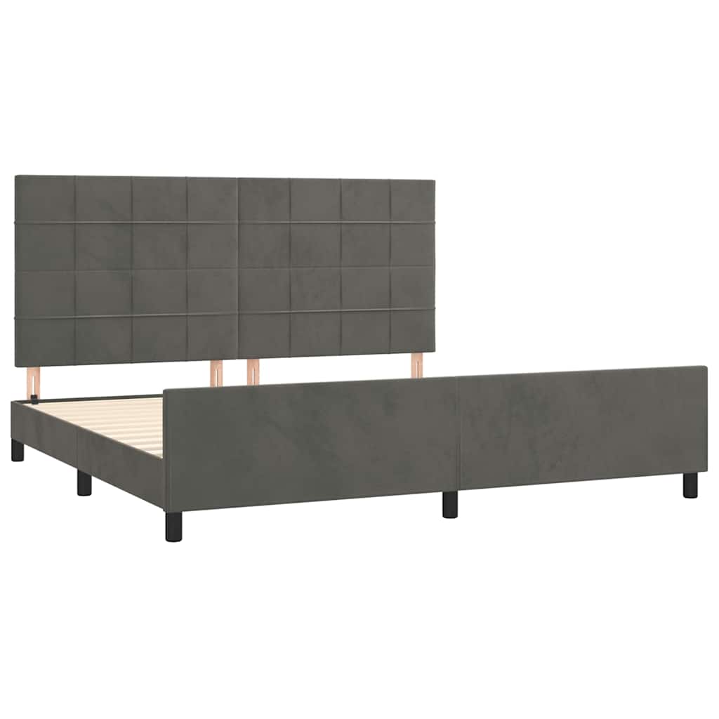 Bettgestell ohne Matratze Dunkelgrau 200x200 cm Samt