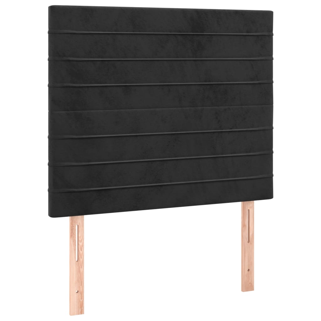 Bettgestell mit Kopfteil Schwarz 90x190 cm Samt