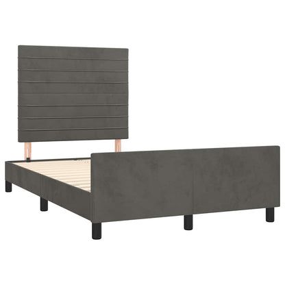 Bettgestell ohne Matratze Dunkelgrau 120x200 cm Samt