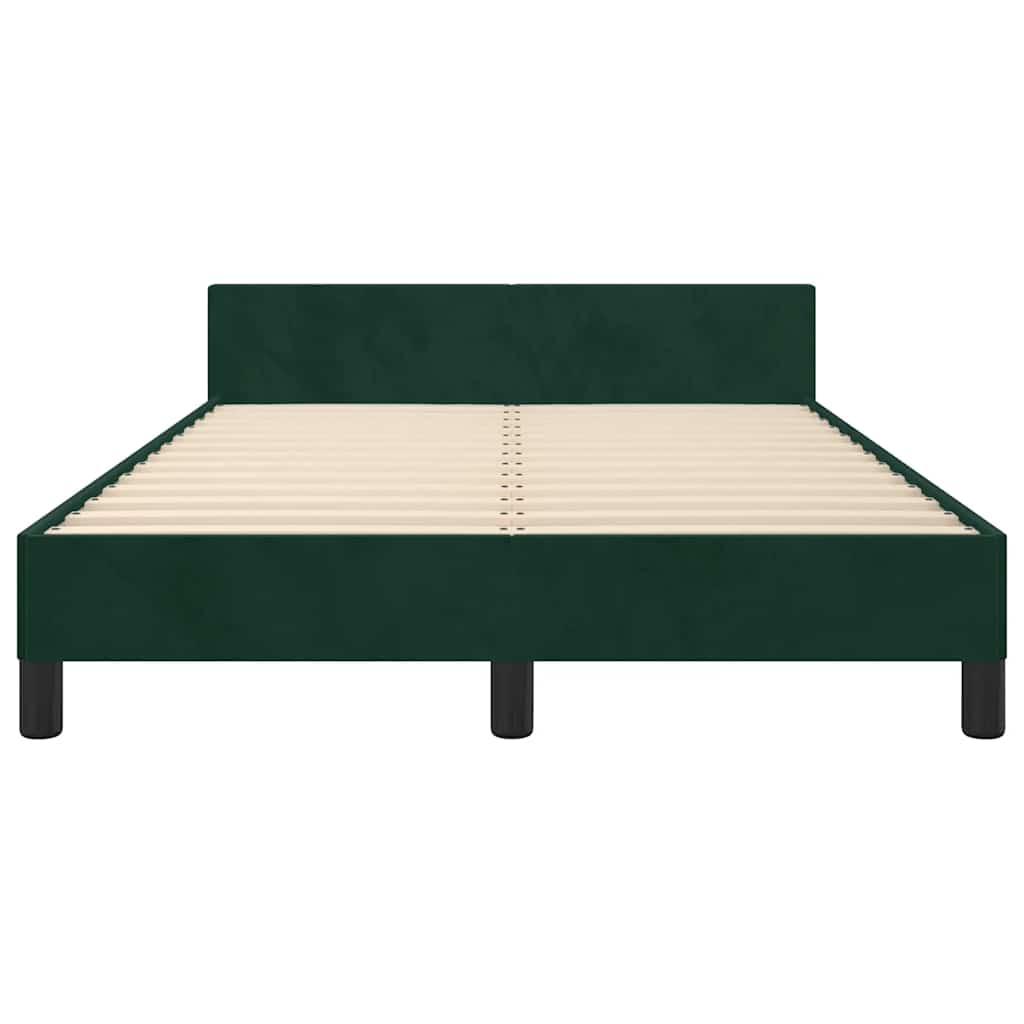 Bettgestell ohne Matratze Dunkelgrün 120x200 cm Samt