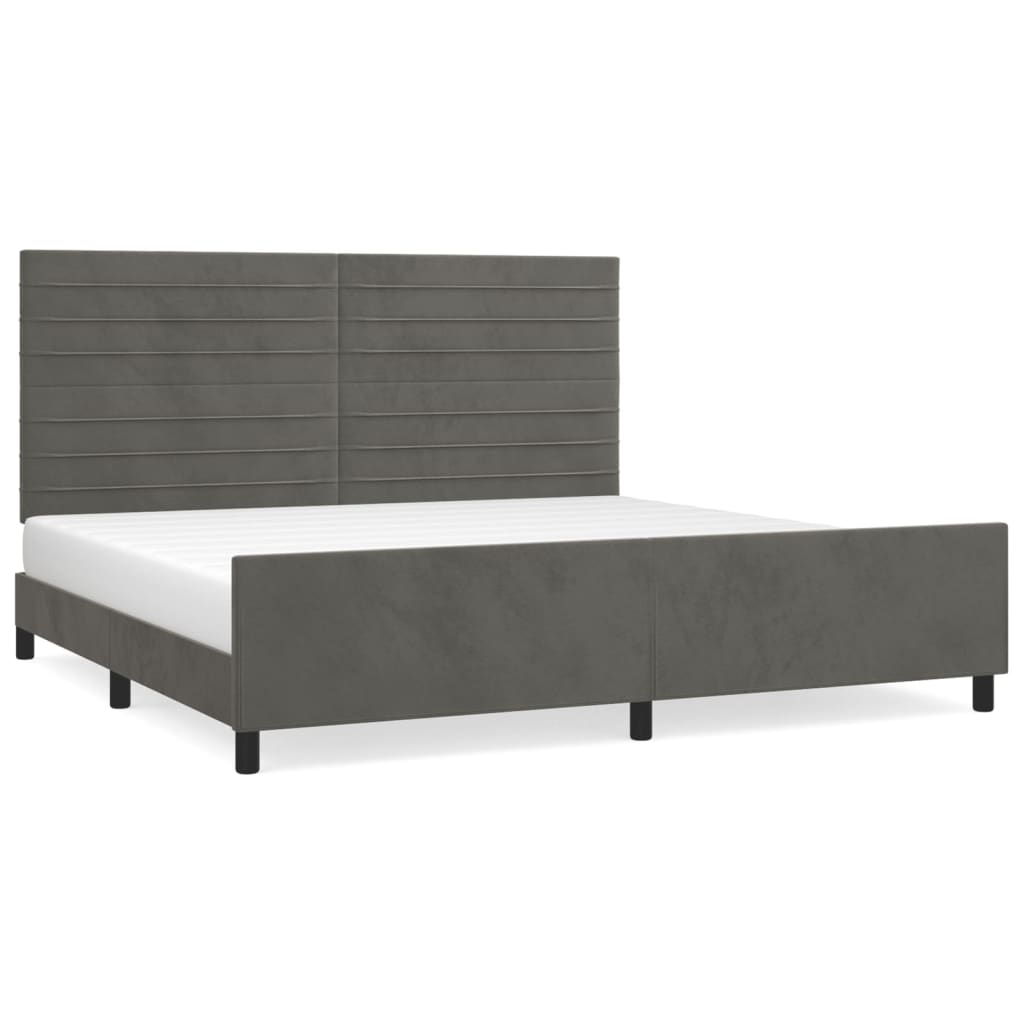 Bettgestell ohne Matratze Dunkelgrau 200x200 cm Samt