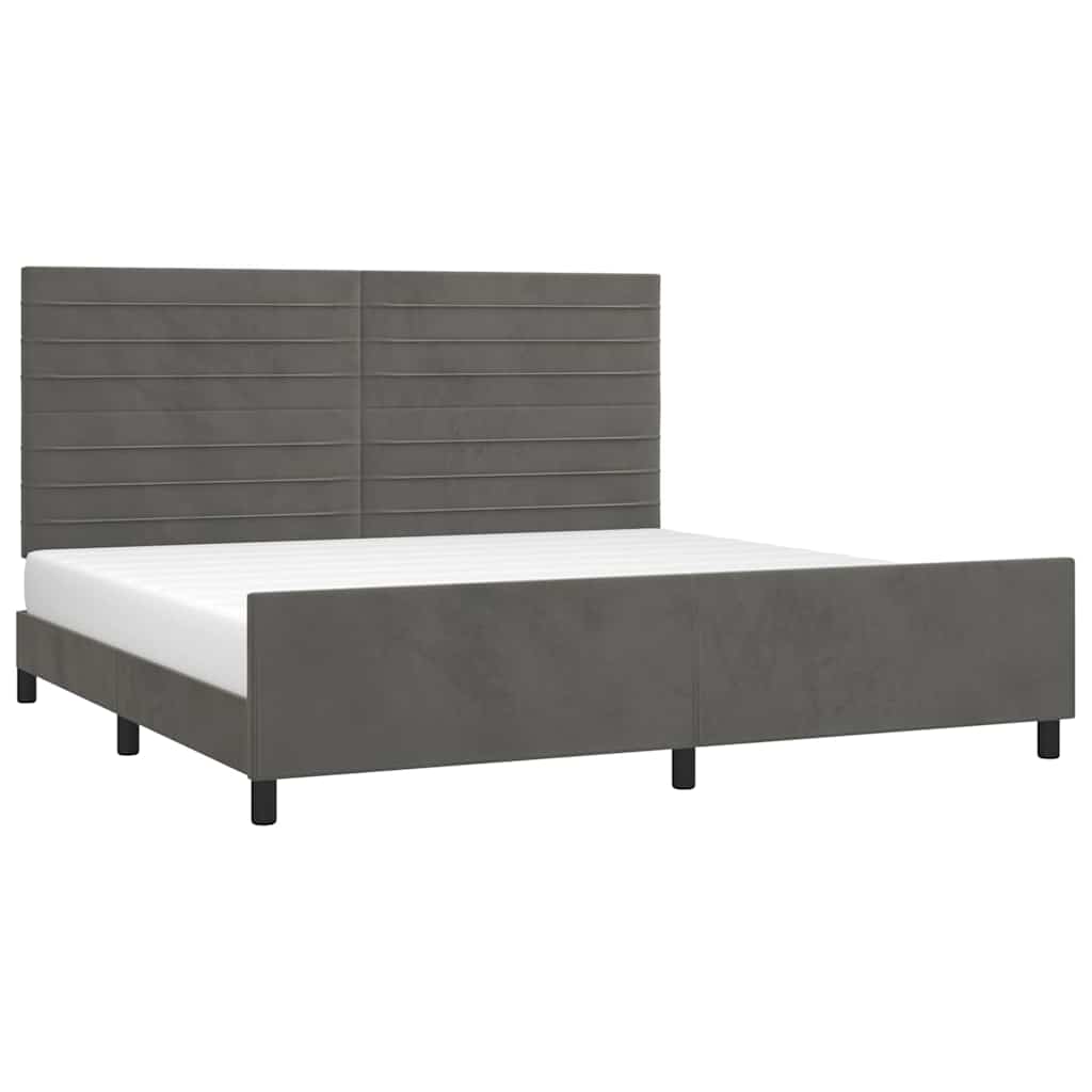 Bettgestell ohne Matratze Dunkelgrau 200x200 cm Samt
