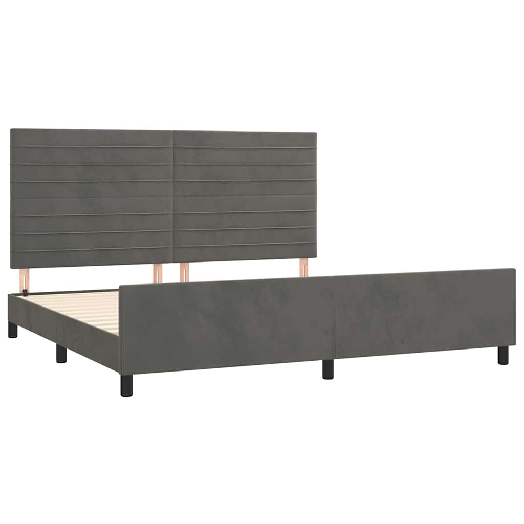 Bettgestell ohne Matratze Dunkelgrau 200x200 cm Samt