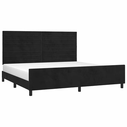 Bettgestell ohne Matratze Schwarz 200x200 cm Samt