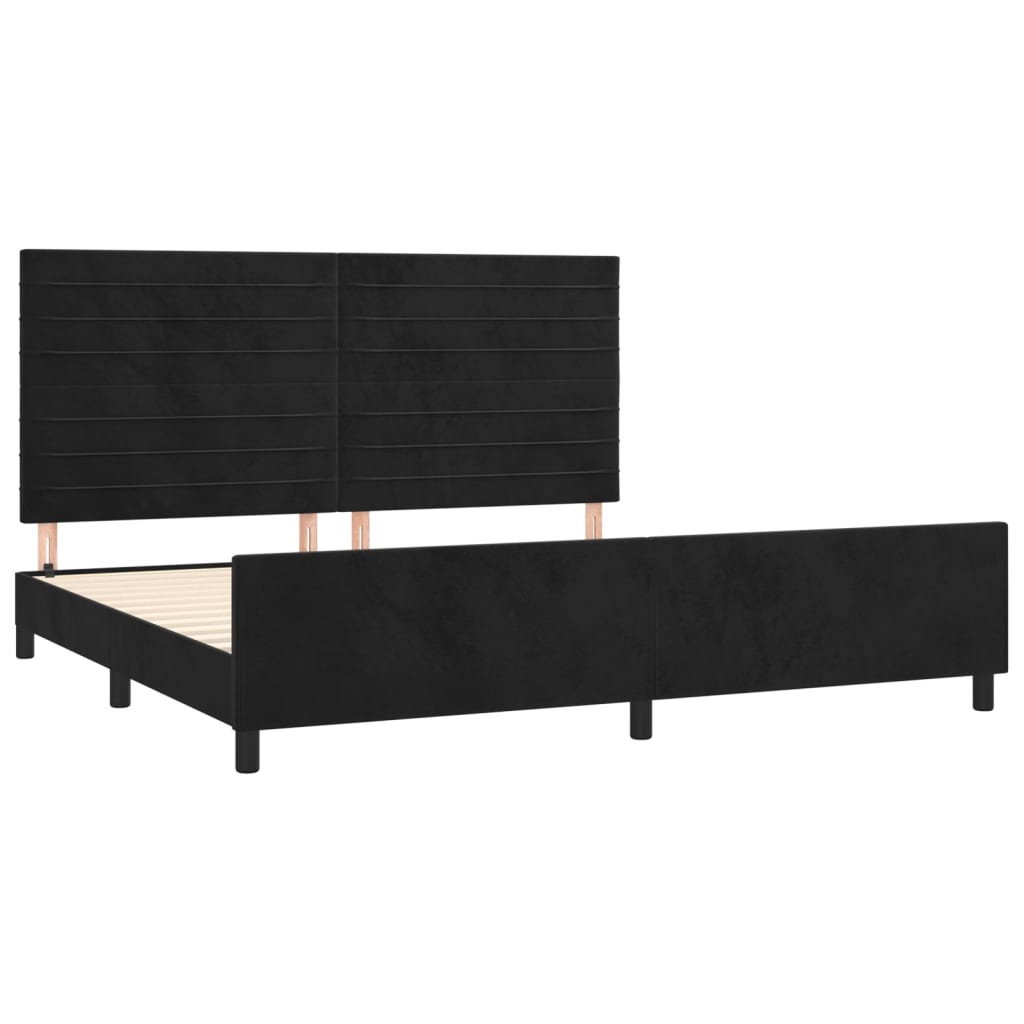 Bettgestell ohne Matratze Schwarz 200x200 cm Samt