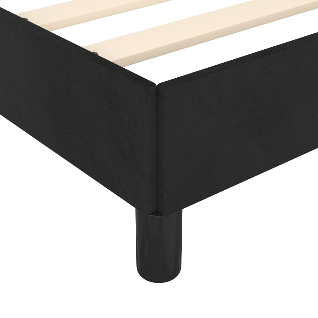Bettgestell mit Kopfteil Schwarz 90x190 cm Samt