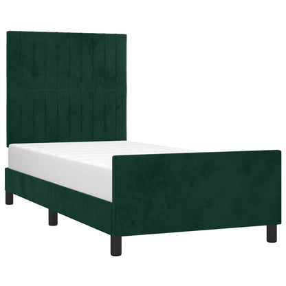 Bettgestell ohne Matratze Dunkelgrün 90x190 cm Samt