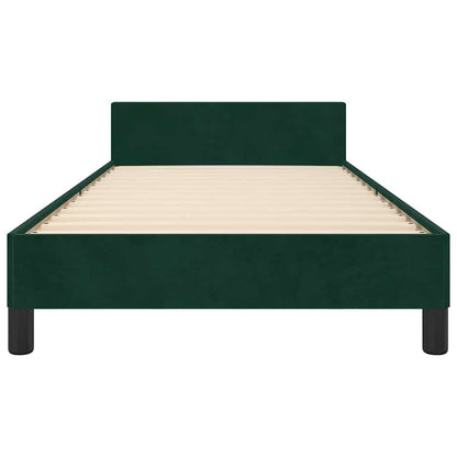 Bettgestell ohne Matratze Dunkelgrün 90x190 cm Samt