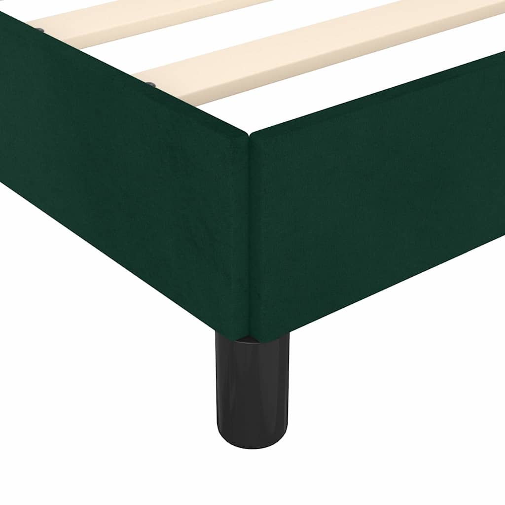 Bettgestell ohne Matratze Dunkelgrün 90x190 cm Samt