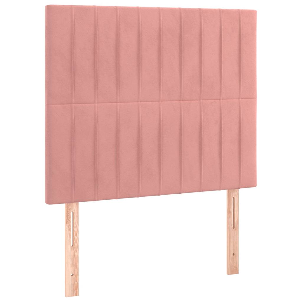 Bettgestell mit Kopfteil Rosa 90x200 cm Samt