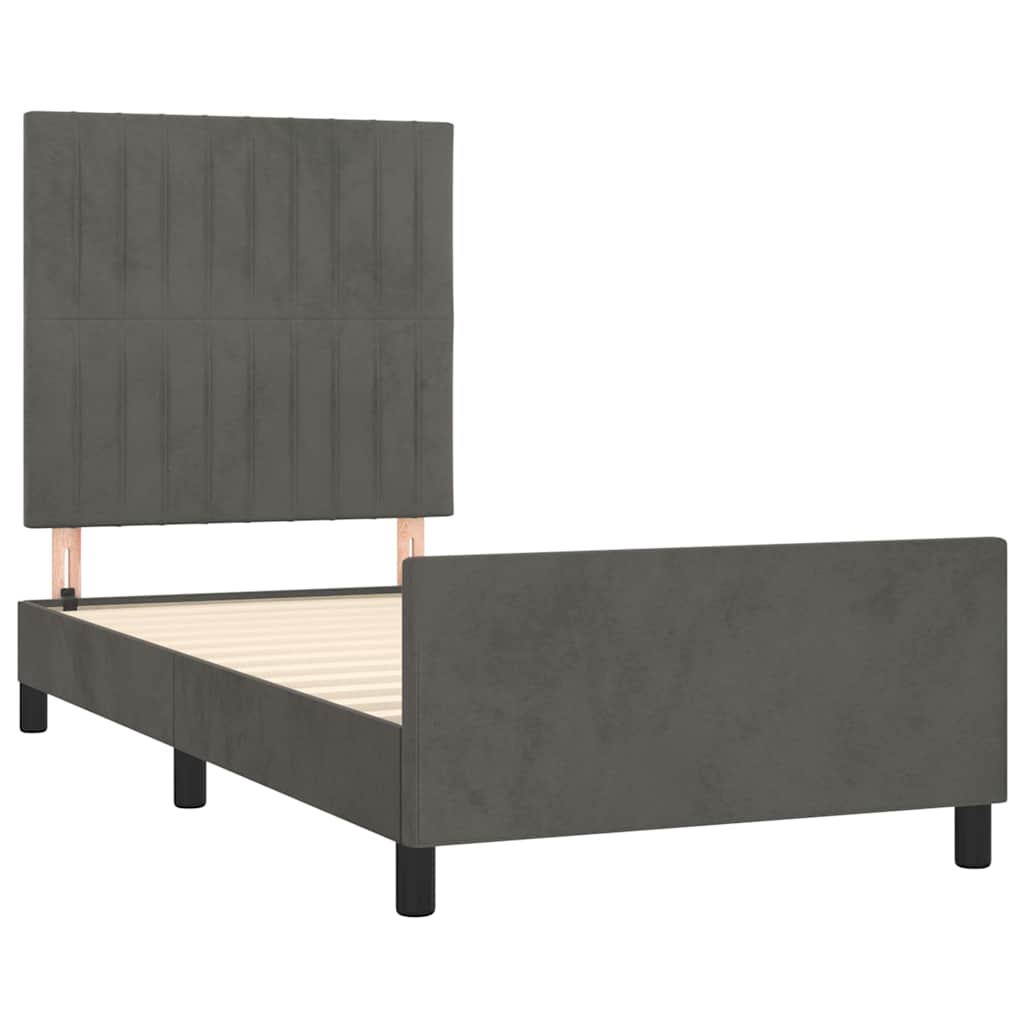 Bettgestell ohne Matratze Dunkelgrau 100x200 cm Samt
