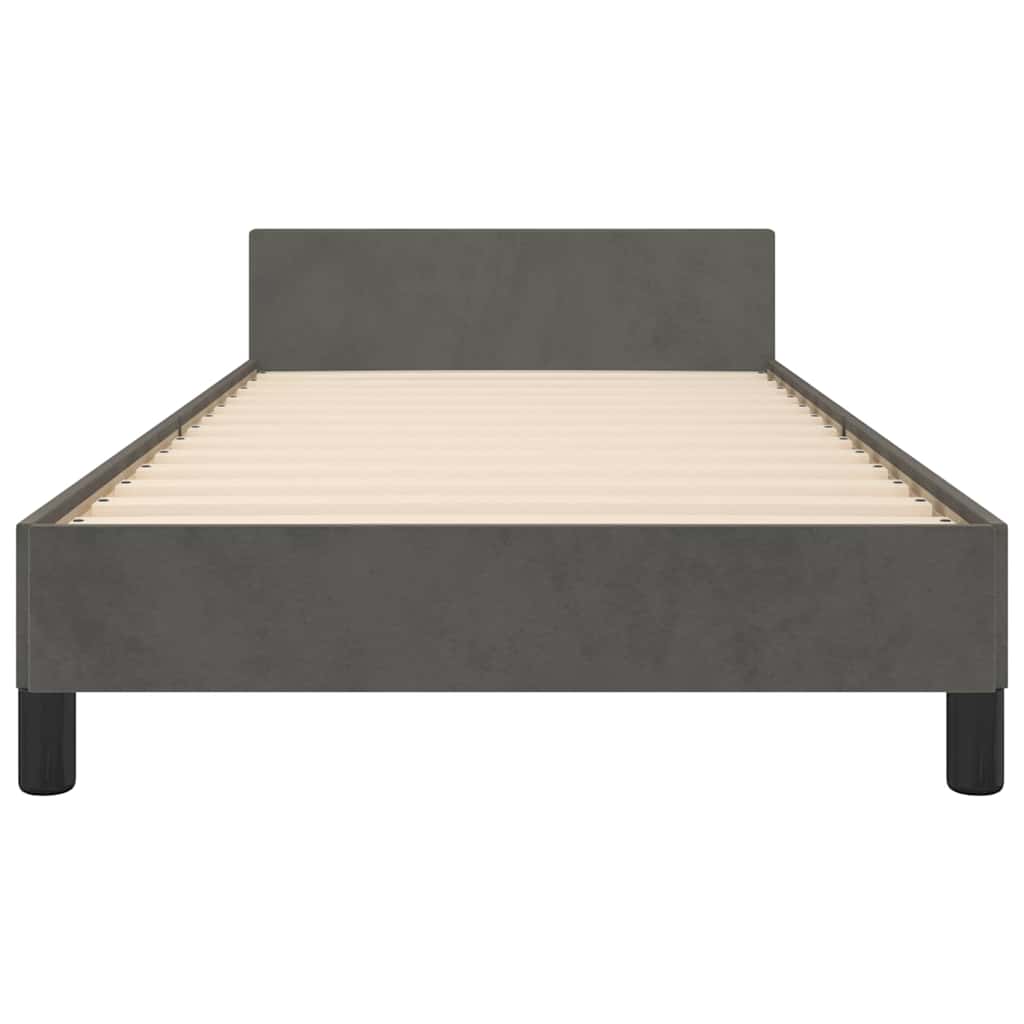 Bettgestell ohne Matratze Dunkelgrau 100x200 cm Samt