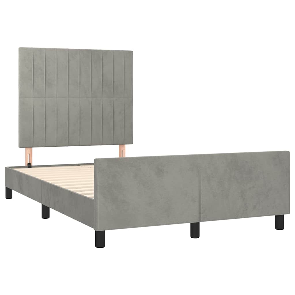 Bettgestell ohne Matratze Hellgrau 120x200 cm Samt