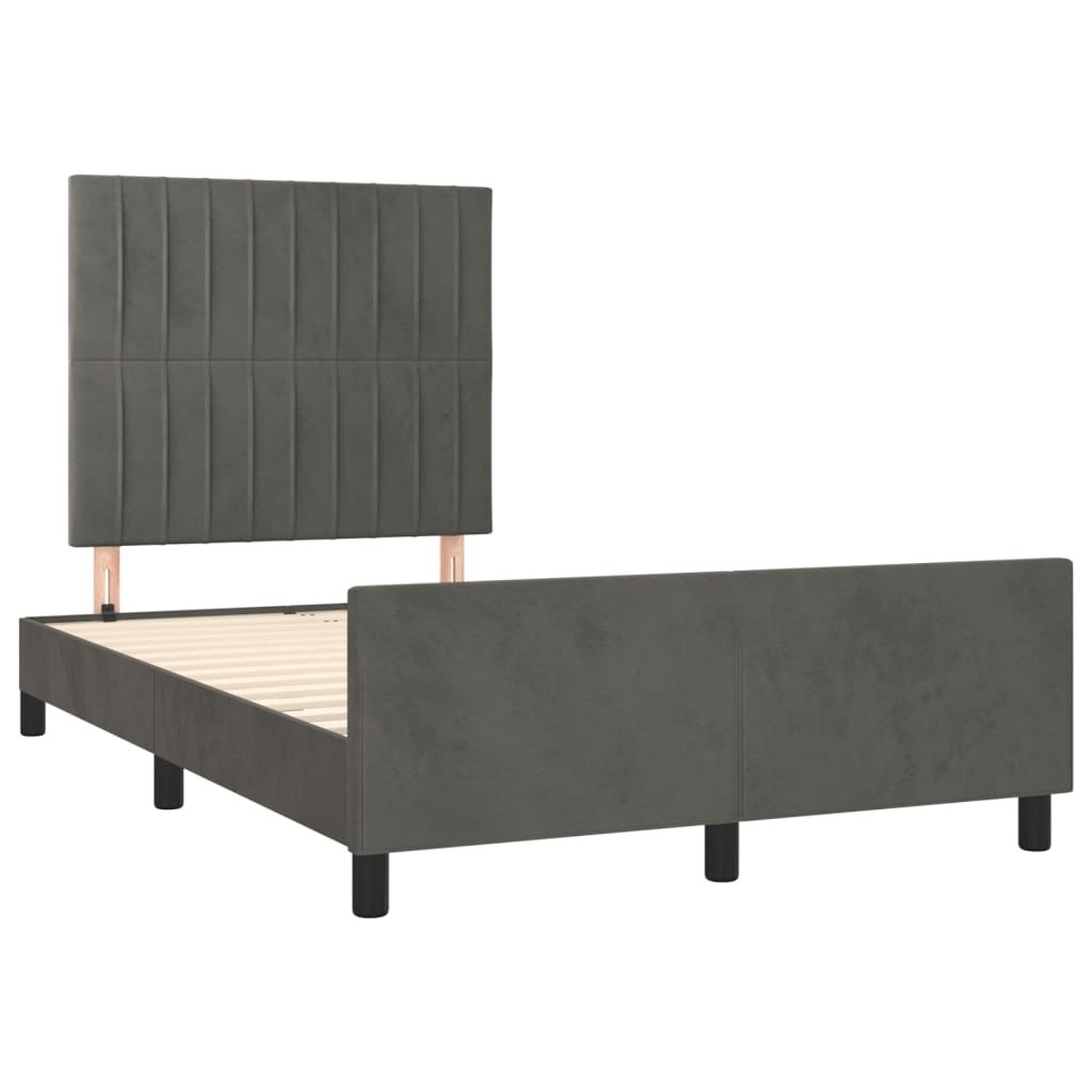 Bettgestell ohne Matratze Dunkelgrau 120x200 cm Samt