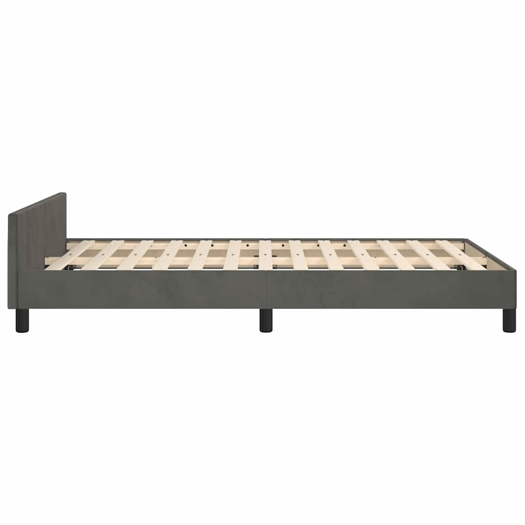 Bettgestell ohne Matratze Dunkelgrau 120x200 cm Samt