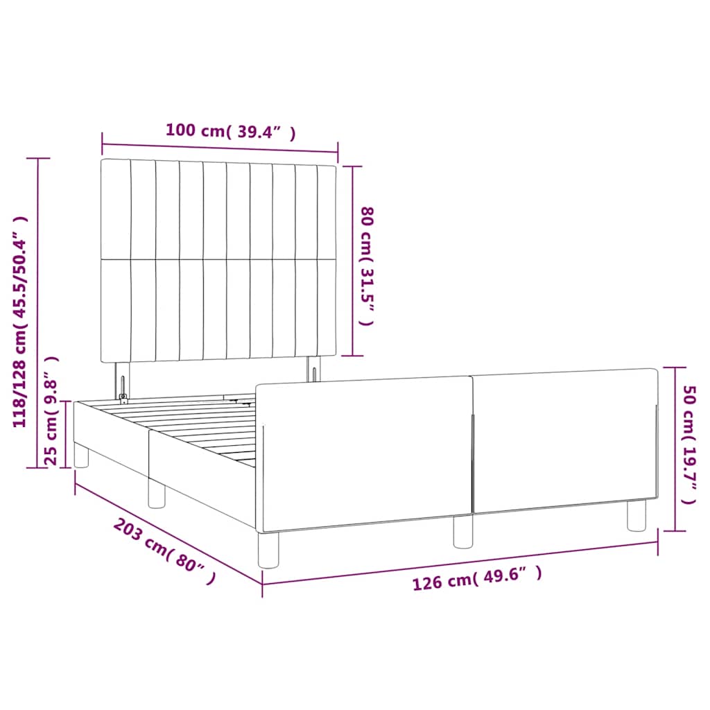 Bettgestell ohne Matratze Dunkelgrün 120x200 cm Samt