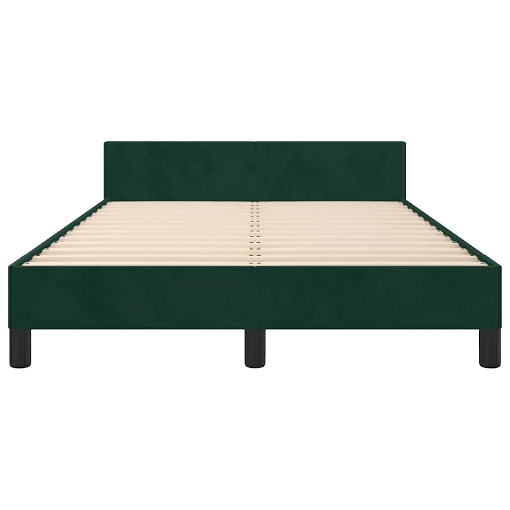 Bettgestell ohne Matratze Dunkelgrün 120x200 cm Samt
