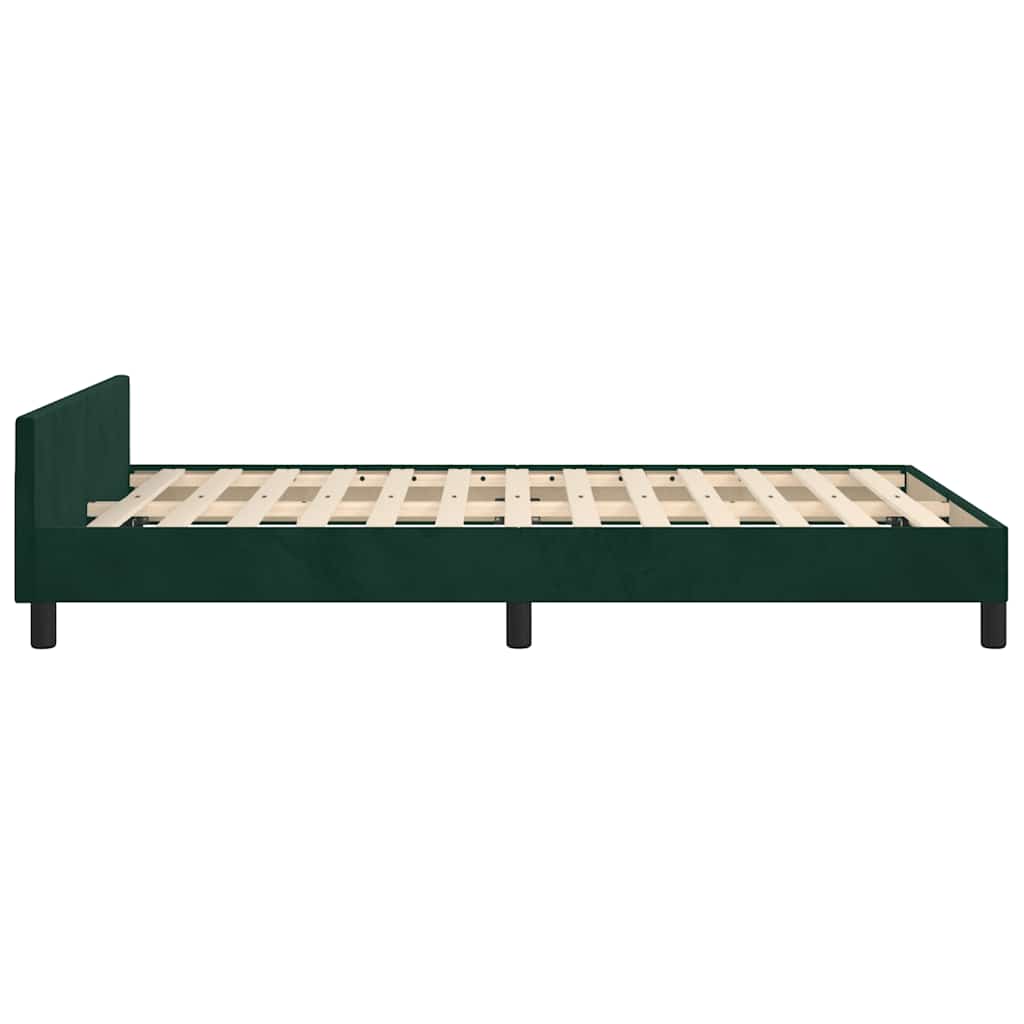Bettgestell ohne Matratze Dunkelgrün 120x200 cm Samt