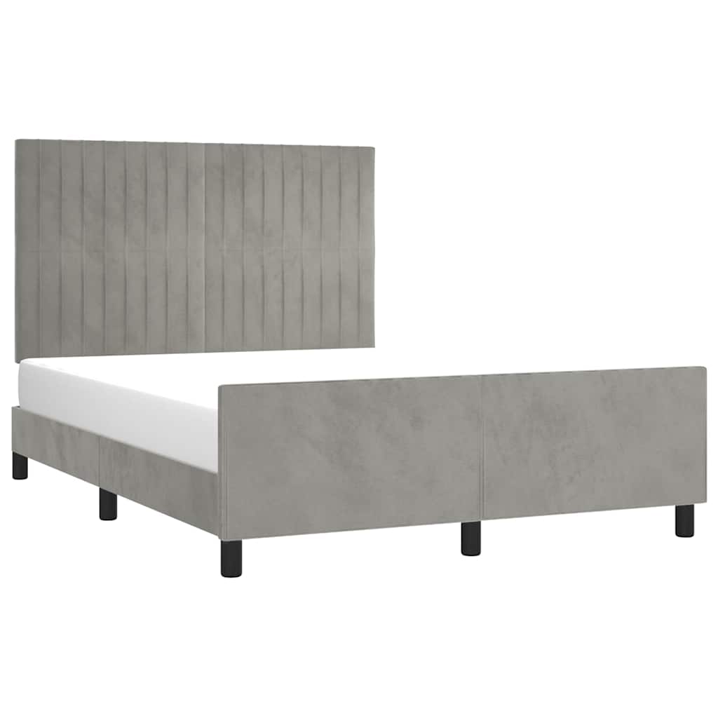 Bettgestell ohne Matratze Hellgrau 140x190 cm Samt
