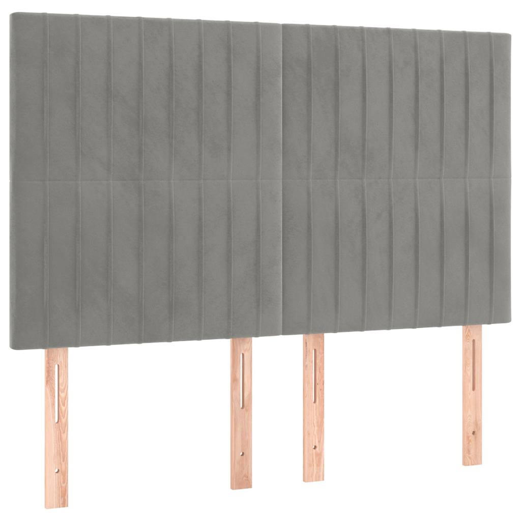 Bettgestell ohne Matratze Hellgrau 140x190 cm Samt