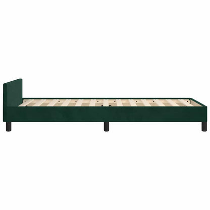 Bettgestell ohne Matratze Dunkelgrün 90x200 cm Samt