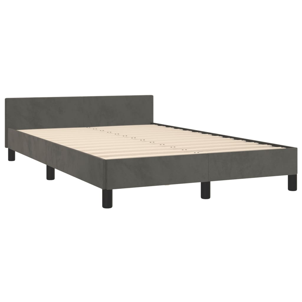 Bettgestell ohne Matratze Dunkelgrau 120x200 cm Samt
