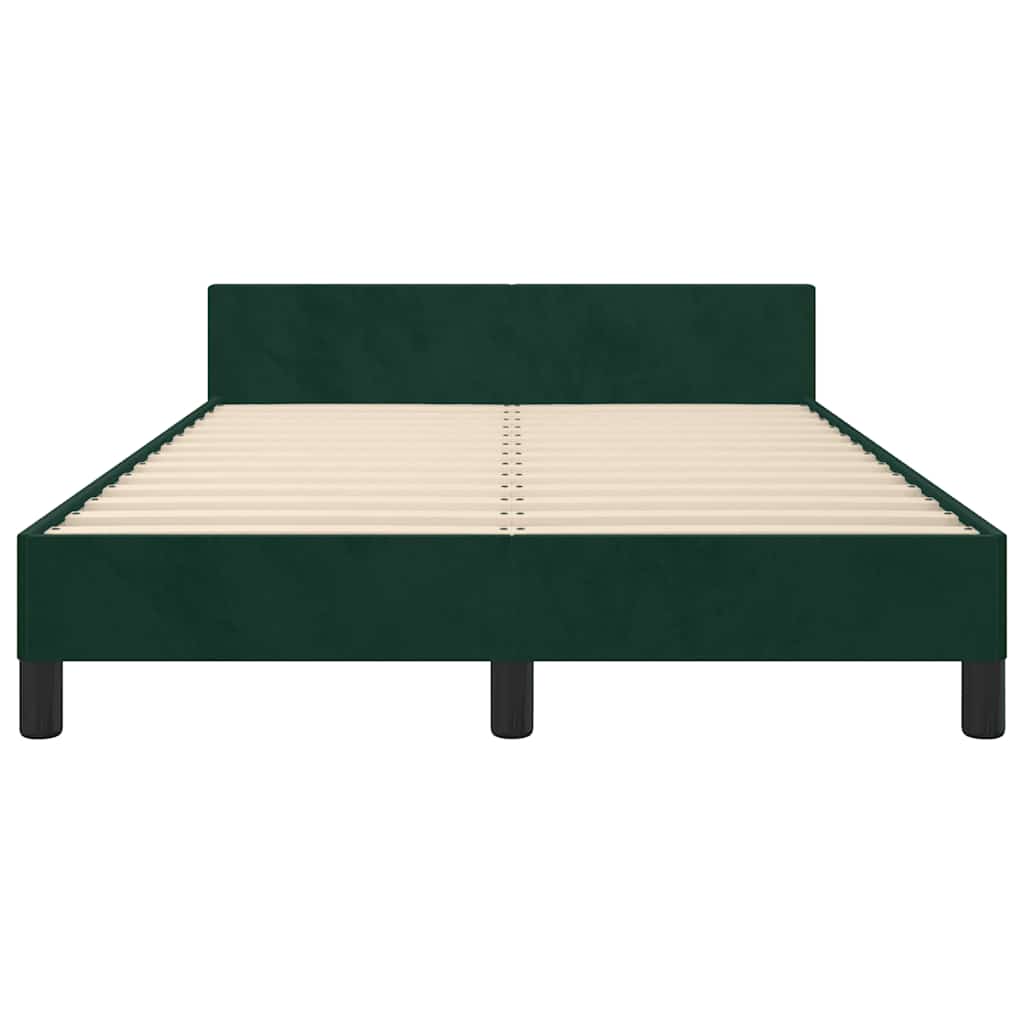 Bettgestell ohne Matratze Dunkelgrün 120x200 cm Samt