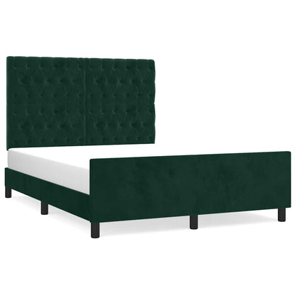 Bettgestell ohne Matratze Dunkelgrün 140x190 cm Samt