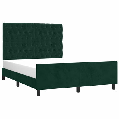 Bettgestell ohne Matratze Dunkelgrün 140x190 cm Samt